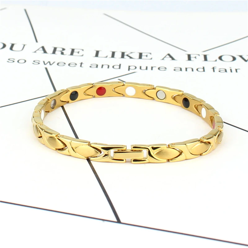

Luxury Design Thick 6.5mm Stainless Steel Chain Bracelets for Women Men Wholesale Jewelry Gifts Fashion Magnetic Power Wirstband