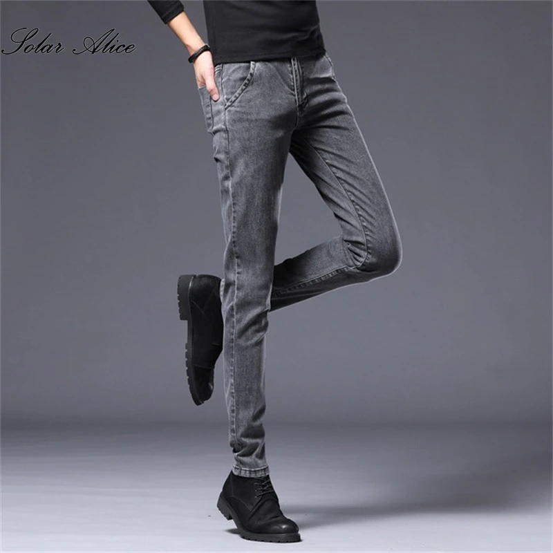 Бесплатная доставка Новинка весна-лето 2021 мужские узкие джинсы эластичные брюки