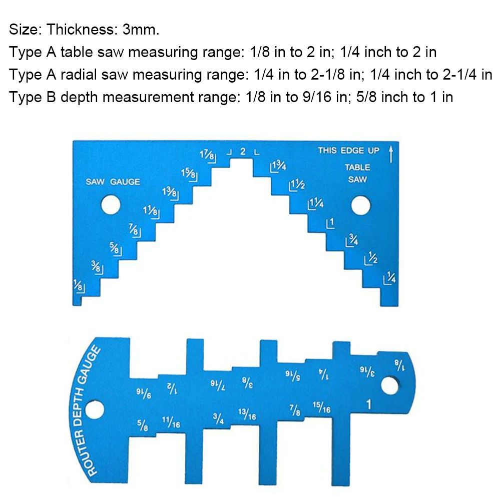 

2 In 1 Aluminum Router Depth Wood Marking Tool Tiling Laminate Tiles General Tools Step Depth Gauge Table Saw Measuring