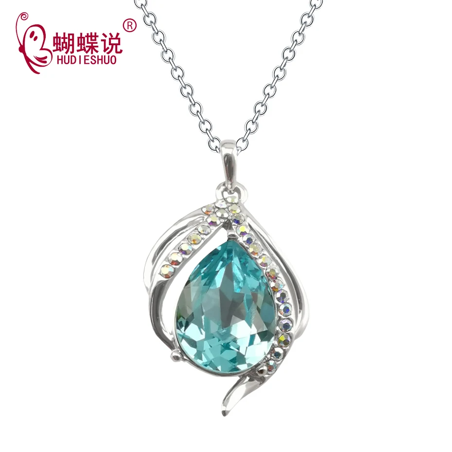 

Women Necklace Pendant Embellished with crystals from Austria Water Drop Necklace Valentines Gift Evening Party Female Jewelry