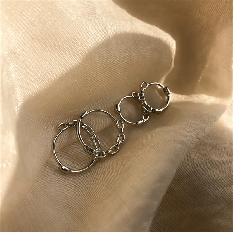 

925 Sterling Silver Hollow Geometric Charm Stud Earring For Women Ear Buckle Retro Party Jewelry Pendientes Accessories eh816
