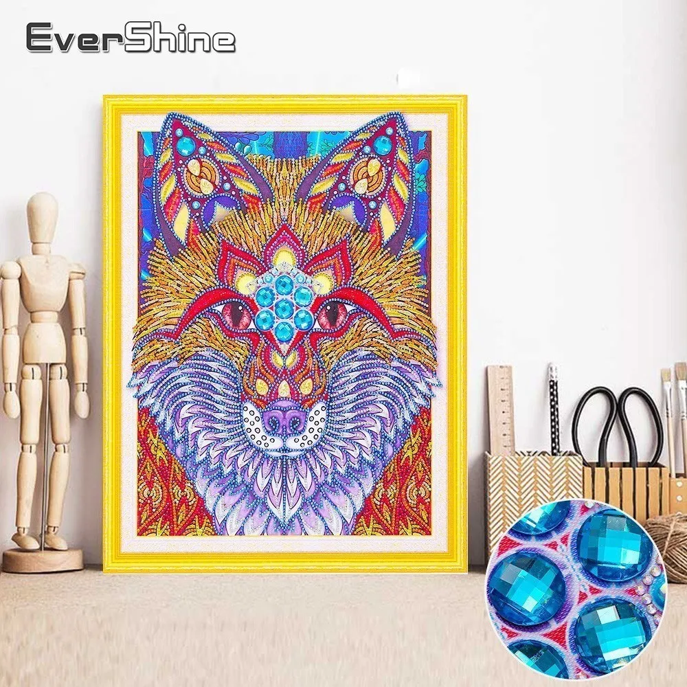 

EverShine Diamond Embroidery Animals Wolf Special Shape Diamond Painting Cross Stitch Kit Diamond Mosaic Rhinestones Embroidery