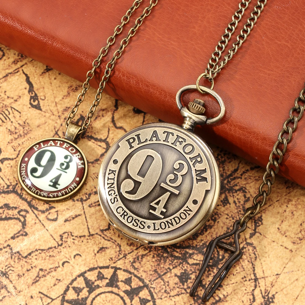 Fashion Quartz Pocket Watch High Grade Gift Set Watch Pendant Necklace Chain with Gift Box for Friend