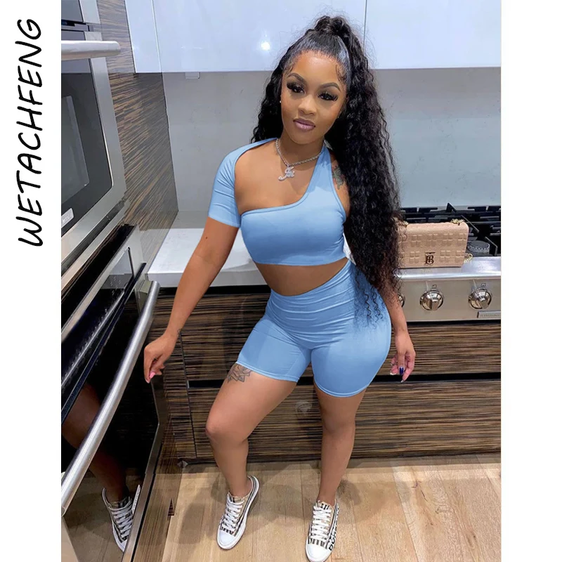 

Женский комплект из двух предметов, летний ажурный укороченный топ и велосипедные шорты, женская спортивная одежда, одежда для бега и велос...