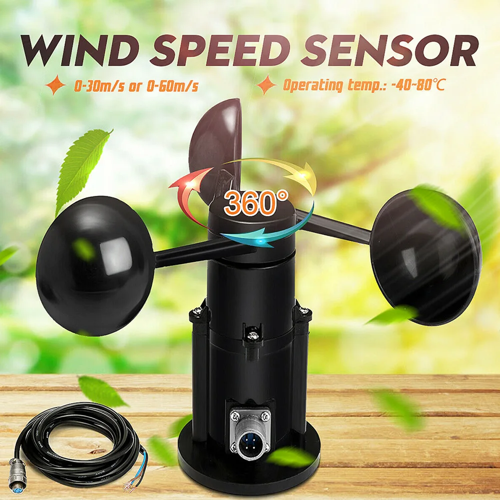 

High Accuracy With Cable Three Cups Greenhouse Wide Use Instrument Anemometer Measurement Wind Speed Sensor Low Consumption 0-5V