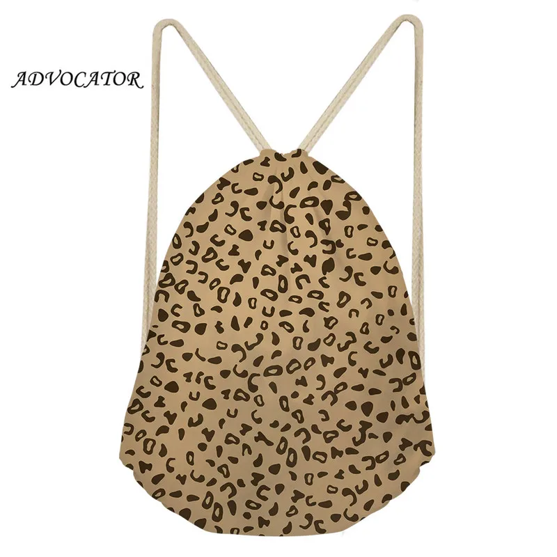 

Leopard Print Pattern Drawstring Bags Women Casual Beach Shoulders Bag Ladies Drawstring Bags Custom Logo Mochila Feminina