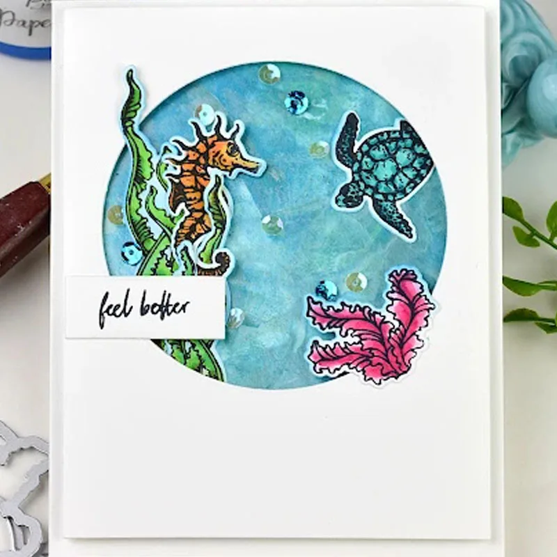 Плавание море животные металлические Вырубные штампы и координационные для