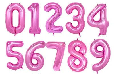 40Inch Big Foil Birthday Balloons Air Helium Number Balloon Figures Happy Birthday Party Decorations Kid Baloons Birthday Balon - Цвет: pink