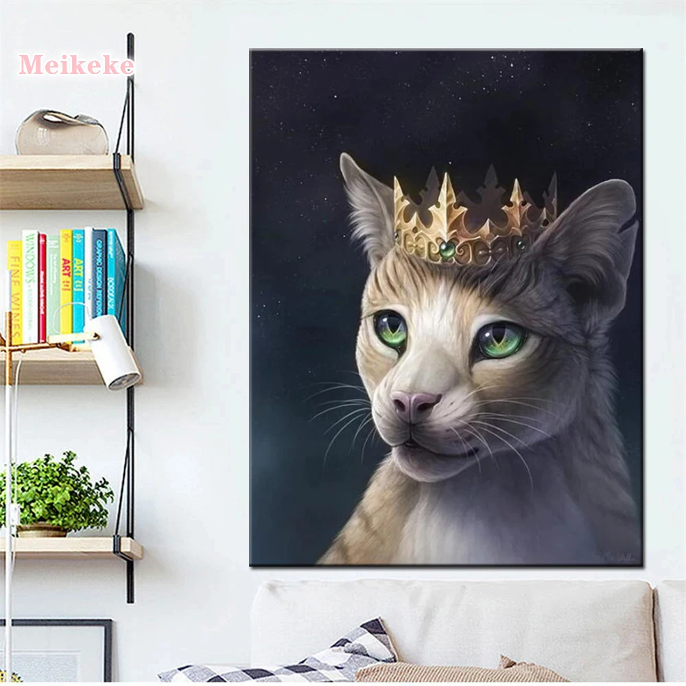 

5D полноразмерная алмазная живопись «сделай сам», круглая/квадратная, мультяшное животное, кот, вышивка крестиком, 3D вышивка стразы, мозаика,...