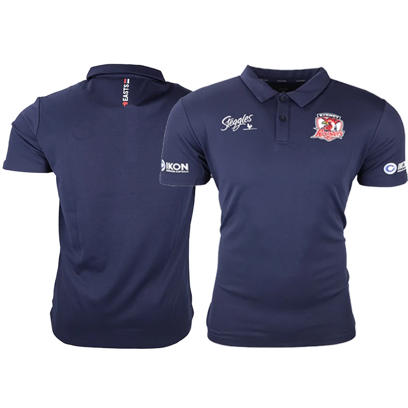 

2021 Australia Sydney Roosters Rugby POLOS Embroidery MEN'S JERSEY Tops Sport Shirt Size S-5XL