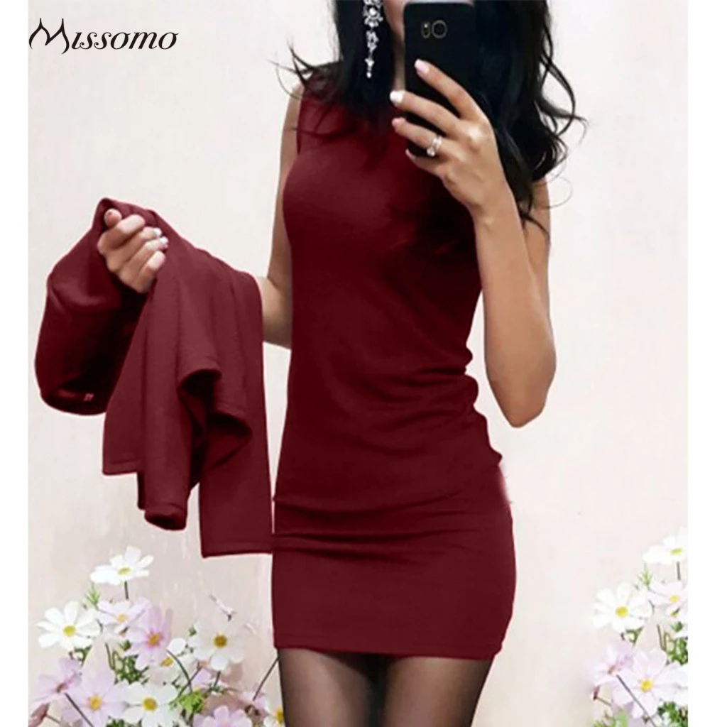 MISSOMO женское платье костюм vestidos осенний комплект из двух предметов сексуальные
