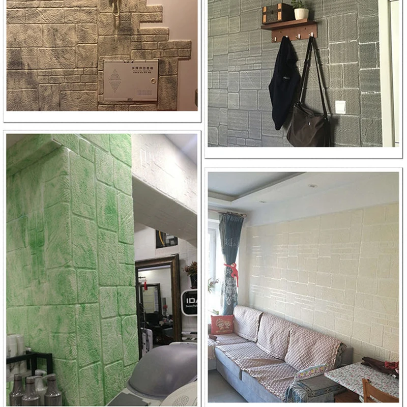 

70*77cm DIY 3D Brick Wall Stickers Home Decoration Living Room Bedroom Decor Foam Self Adhensive Wallpaper Art Home Wall Decals