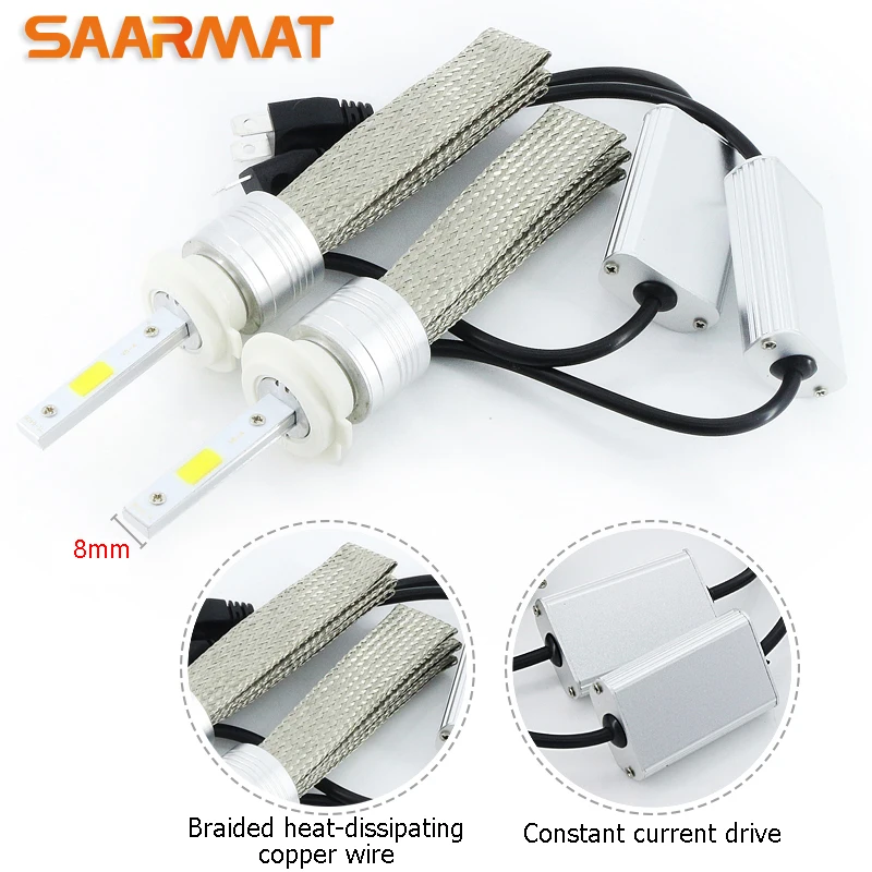 2x Светодиодные Автомобильные H1 H3 H4 HB2 9003 led H7 H8 H11 H9 9004 HB1 9005 HB3 H10 9006 HB4 9007 9008 H13 лампа