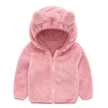 Baby Boy Girl Clothes Fleece Winter Autumn Toddler Kids Cute Ear Zipper Solid Thick Hooded Coat Warm Outwear New