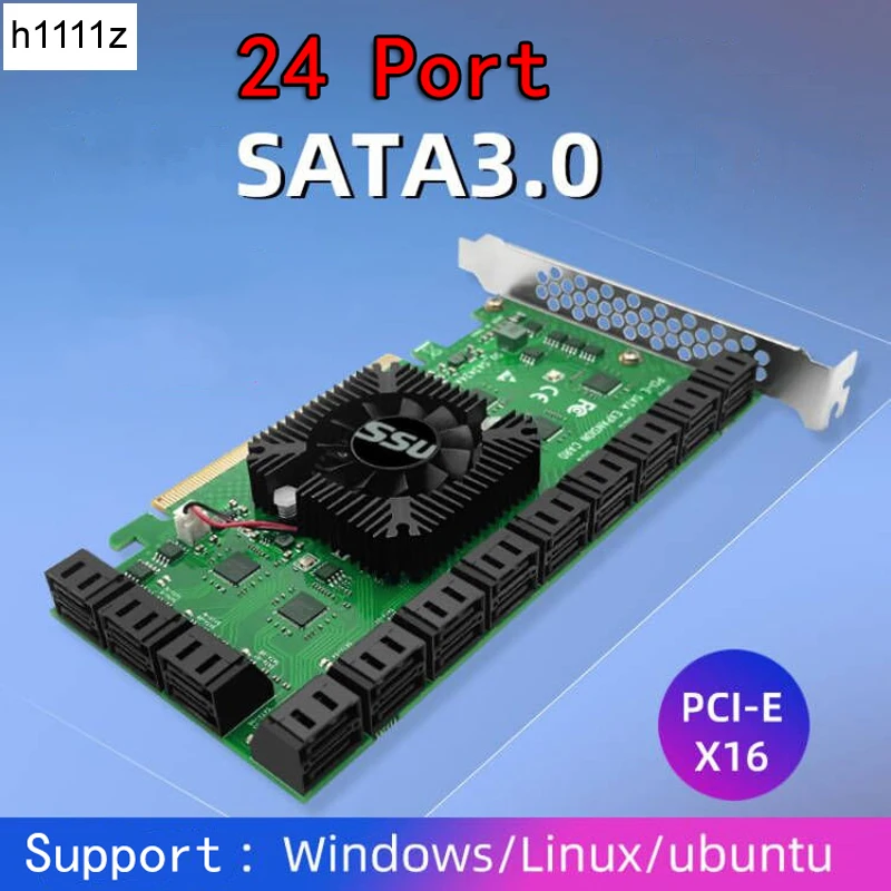 Райзер для майнинга Chi a 24 порта SATA PCI Express X16 контроллер E адаптер PCIE плата