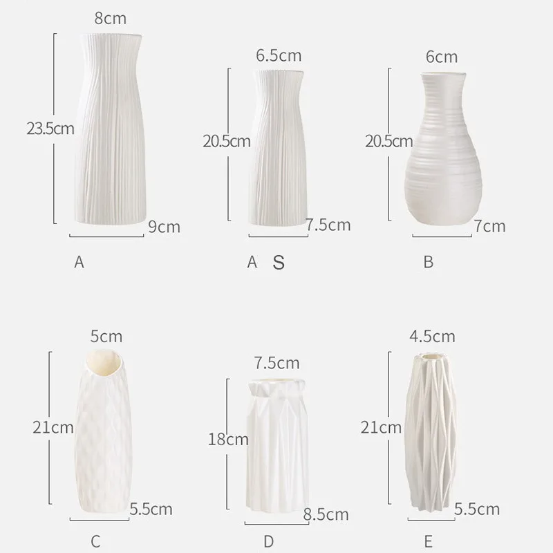 

Modern Flower Vase Ceramic Flower Arrangement Living Room Origami Plastic Nordic Style Home Decoration Ornament Home Decor