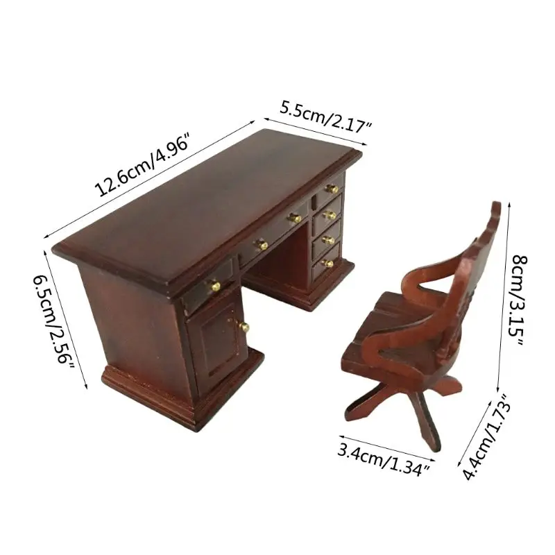 1/12 кукольный домик миниатюрная мебель деревянный обеденный стол стул набор