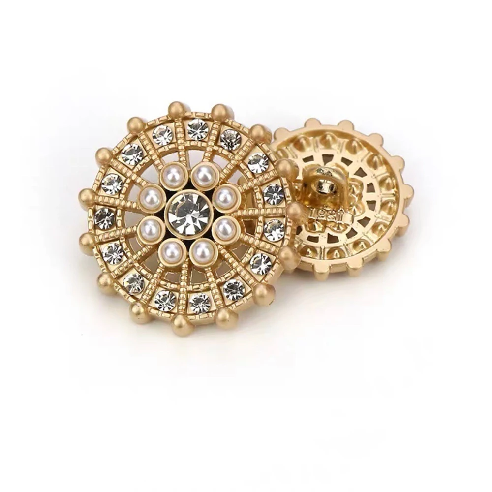 Пуговицы для одежды женские золотистые 10 шт. жемчужные пуговицы со стразами