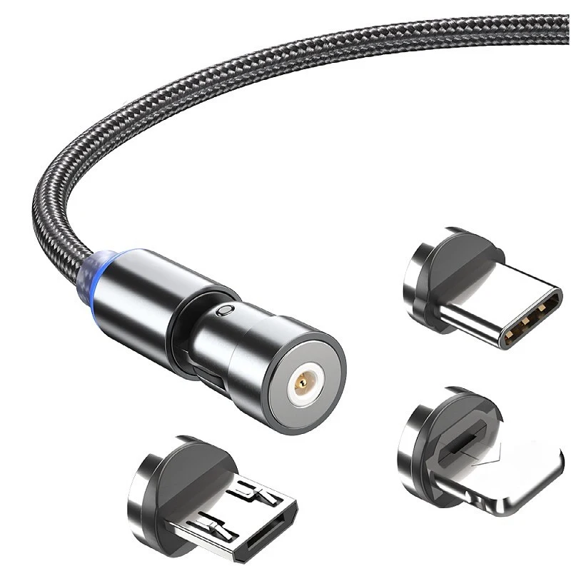 Магнитный USB кабель 3 в 1 для быстрой зарядки с разъемом Type C iPhone Xiaomi телефонов