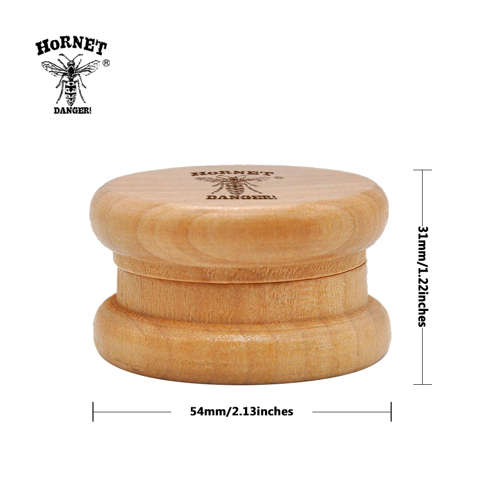 HORNET деревянная мельница для специй трав Точильщик табака ручка дробилка 53 мм 2