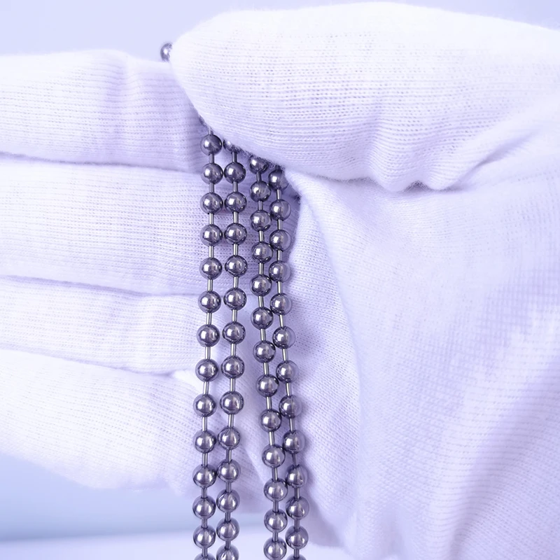 Pure Titanium Bead Necklaces For Women 20-100Cm Chain Length 2.0 2.4 3.0 4.0 Mm Diameter 100% Skin-friendly Non-allergic No Rust