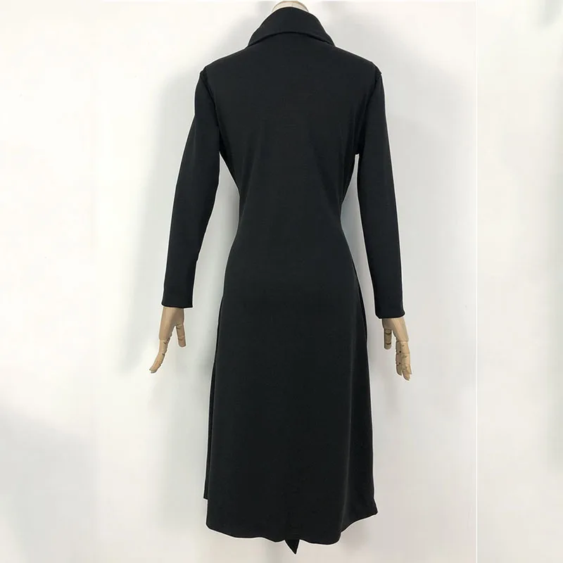 

UIDEAZONE Women Long Trench Turn down Collar Solid Color Slim Full Sleeve over Knee Outerwear Coats Office Lady 2019 Autumn
