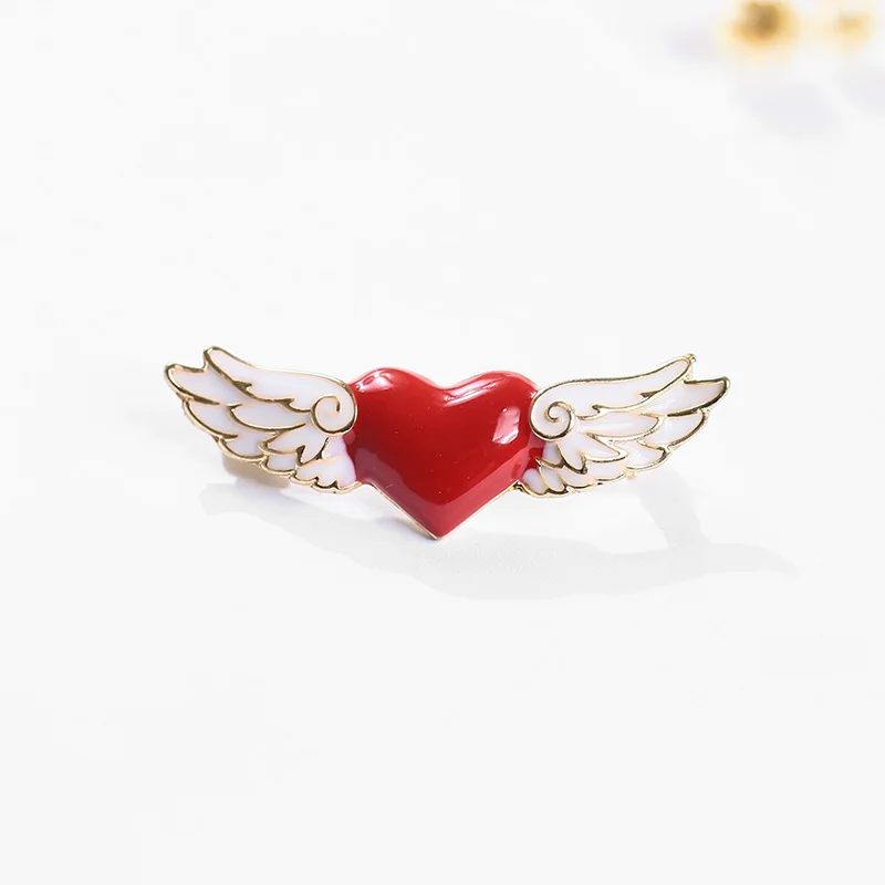 KingDeng Крылья Ангела Брошь Красный Симпатичные Броши Ювелирные Изделия Подарки