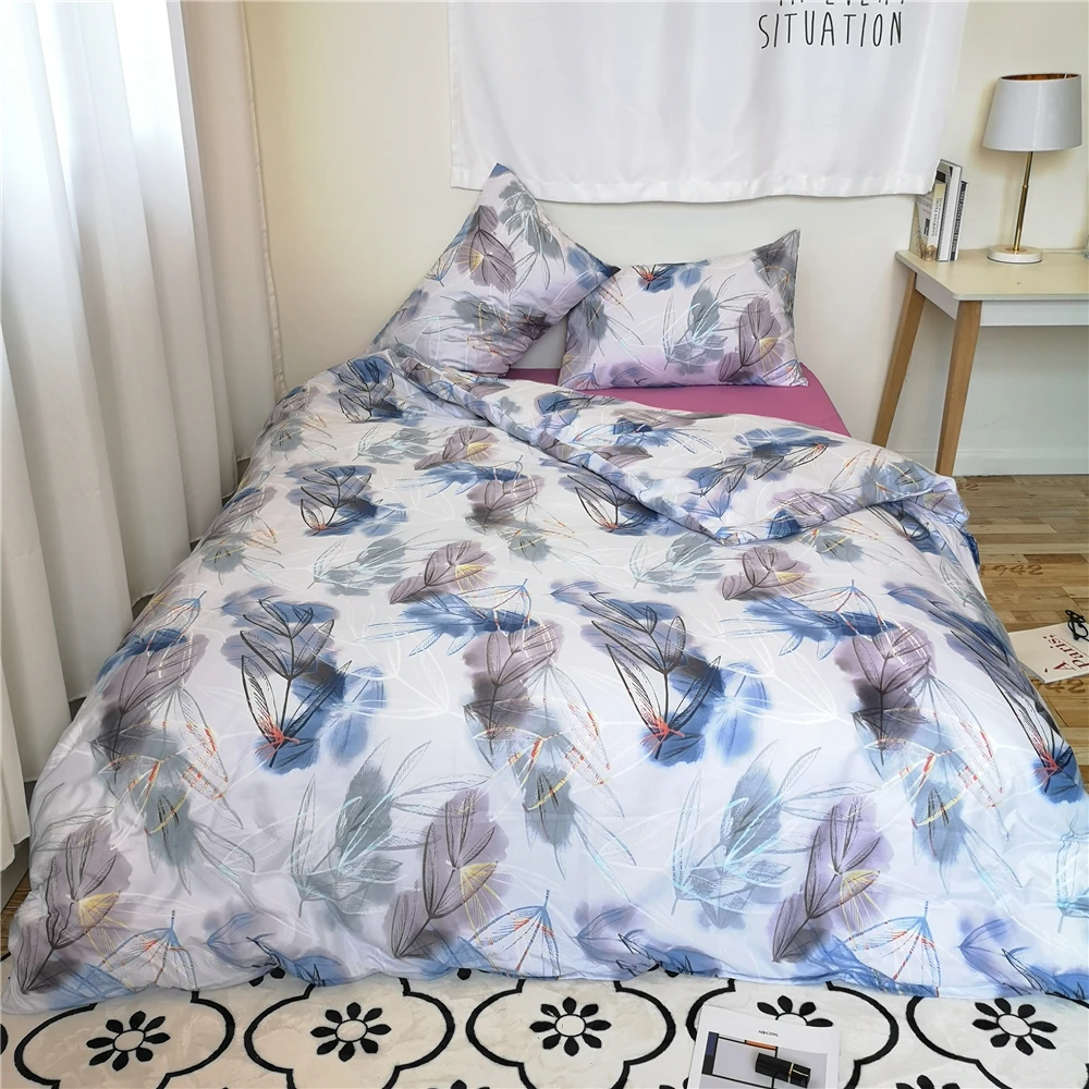 Настраиваемый Синий Домашний текстиль 3 шт 2 пододеяльник набор постельных