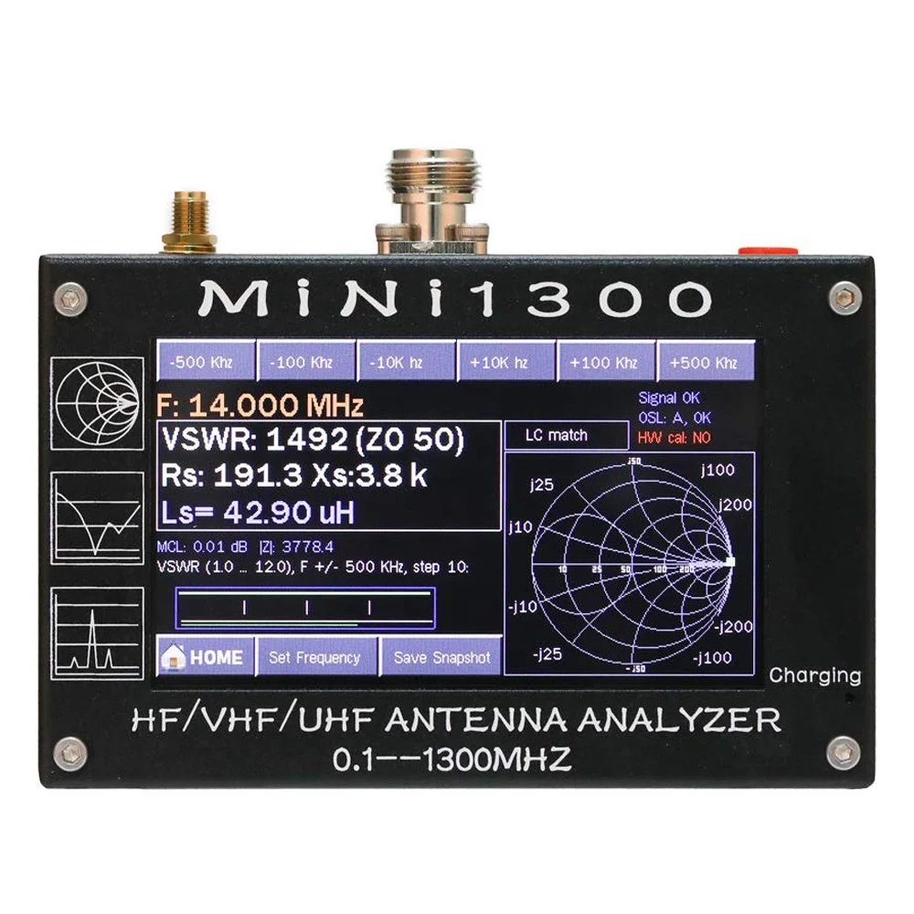 Цифровой сенсорный экран Mini1300 4 3 дюйма TFT LCD 0 1 1300 МГц HF VHF UHF ANT SWR антенный