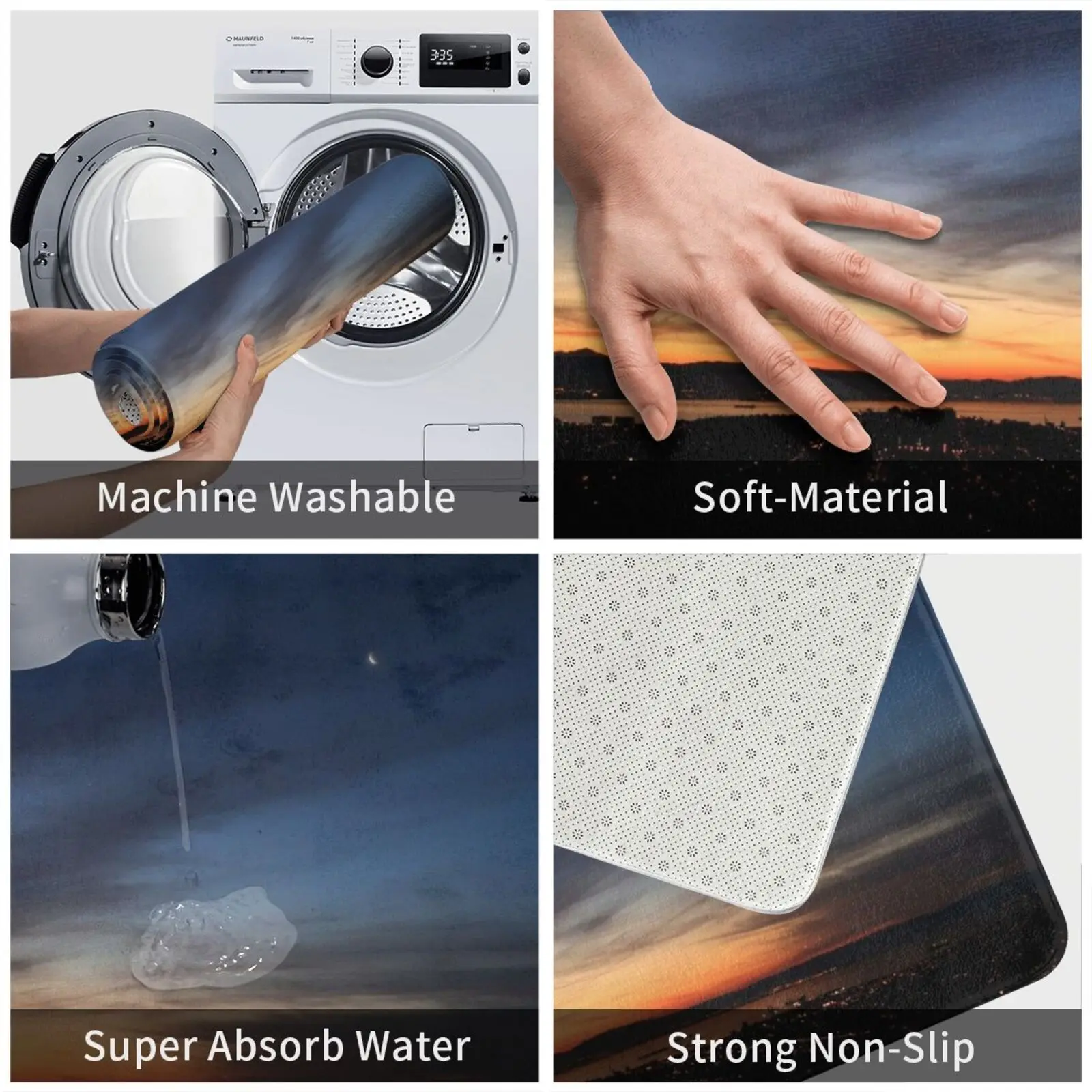 Коврик с изображением Полумесяца над городом от Bay мягкий ковер полумесяца