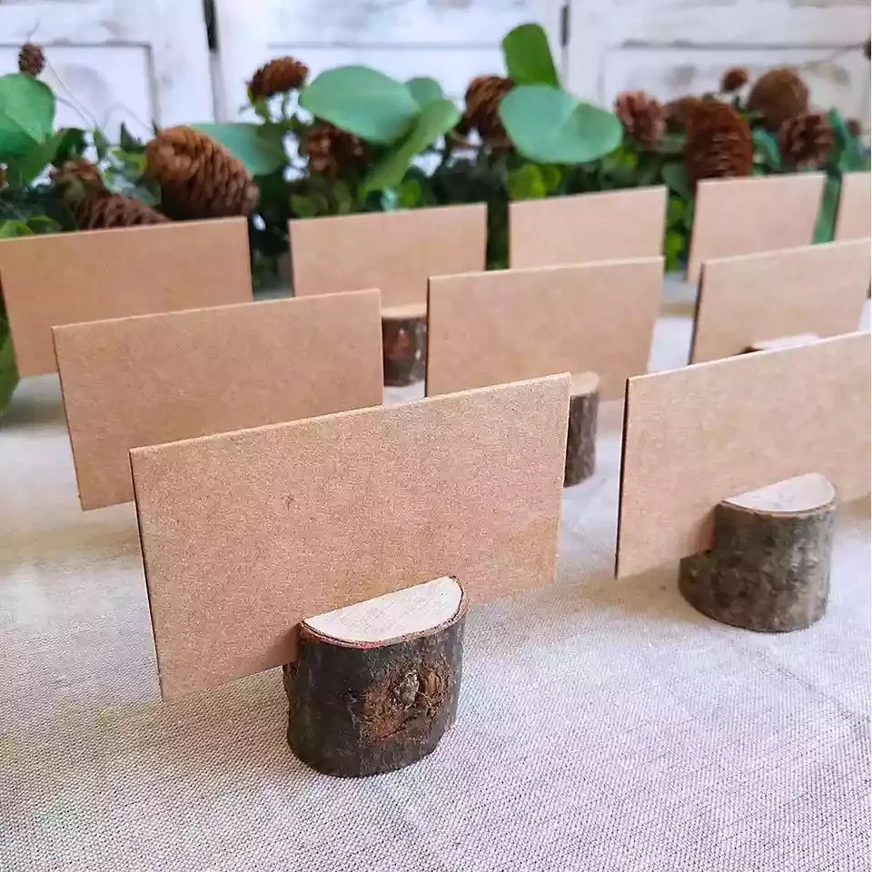 40pcs Vintage Wooden Stump Card Holder For Wedding Party Decoration Wood Pile Name Place Holders Birthday Baby Shower Decor | Дом и сад