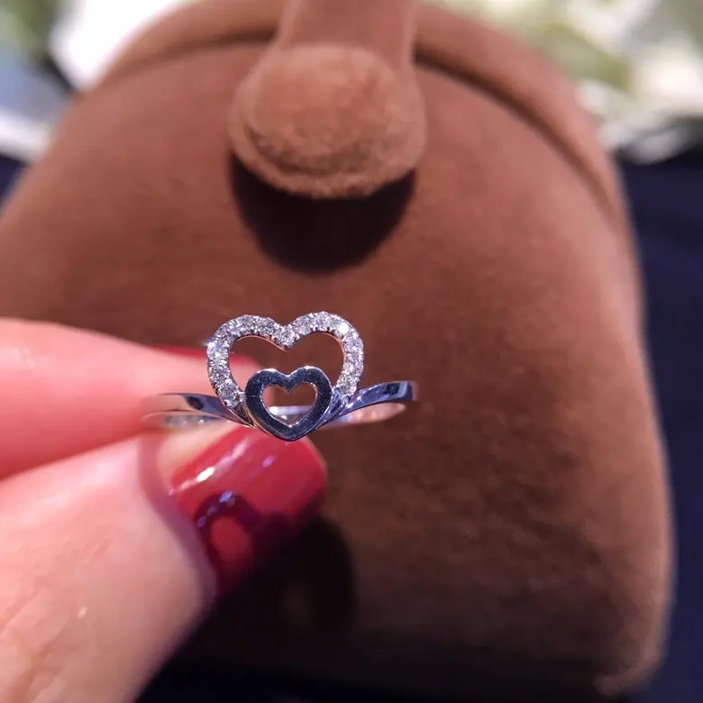 Кольцо из чистого золота 18 К с натуральным бриллиантом 2019 | Украшения и