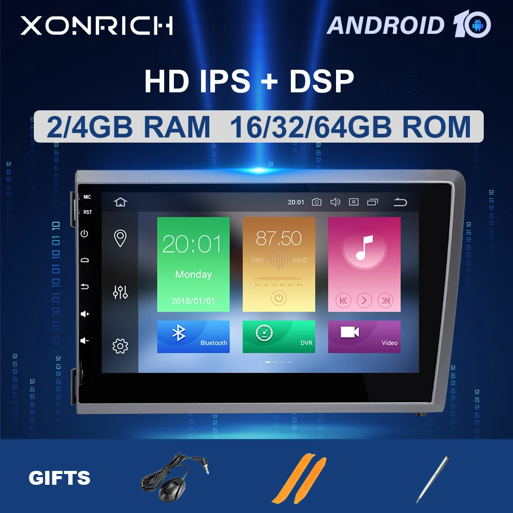 Автомобильный DVD плеер DSP 2 Din Android 10 для VOLVO S60 V70 XC70 XC90 2000 2001 2002 2003 2004 Мультимедиа GPS