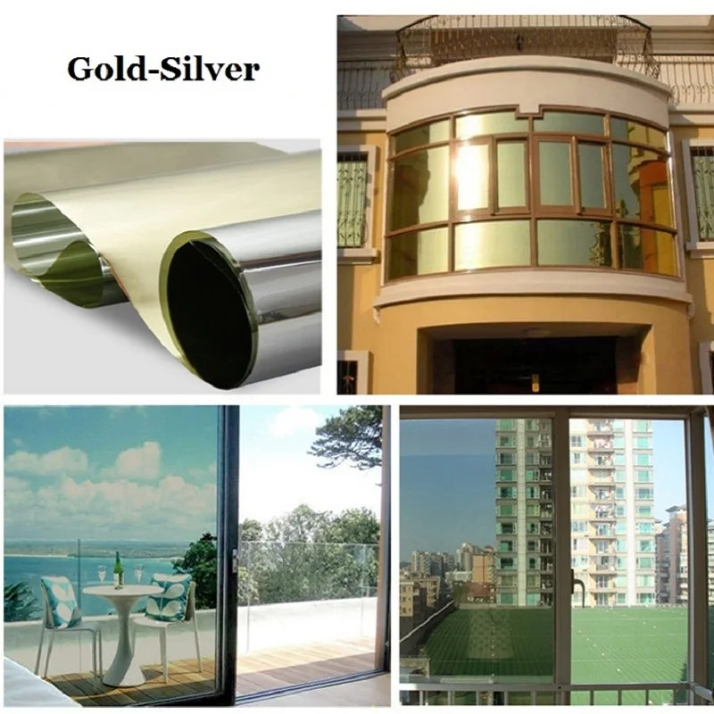 

6M One Way Mirror Window Films Daytime Privacy Reflective Window Tint Self-Adhesive Sun Blocking Heat Control Anti UV for Home