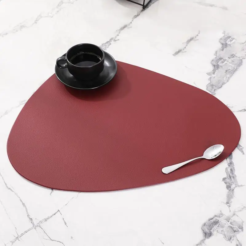 

Korean Table Mat Tableware Pad Placemat Waterproof Heat Insulation Non-Slip PU Placemat Coaster for Dining Table Desktop Decor