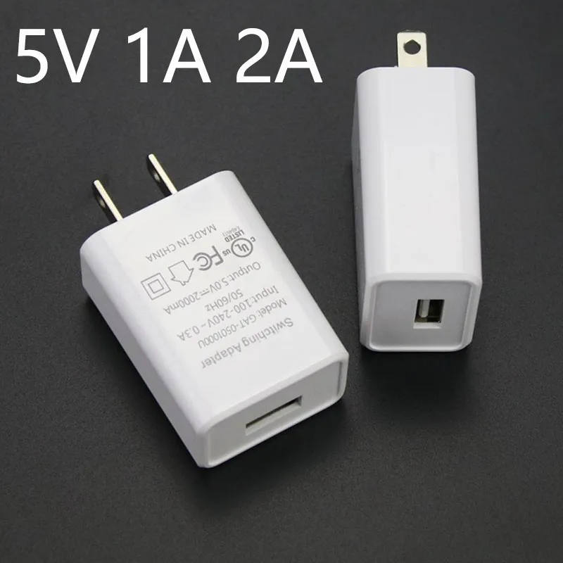 Зарядное устройство USB Quick Charge 5V 1A/5V 2A американский стандарт штепсельная Вилка для