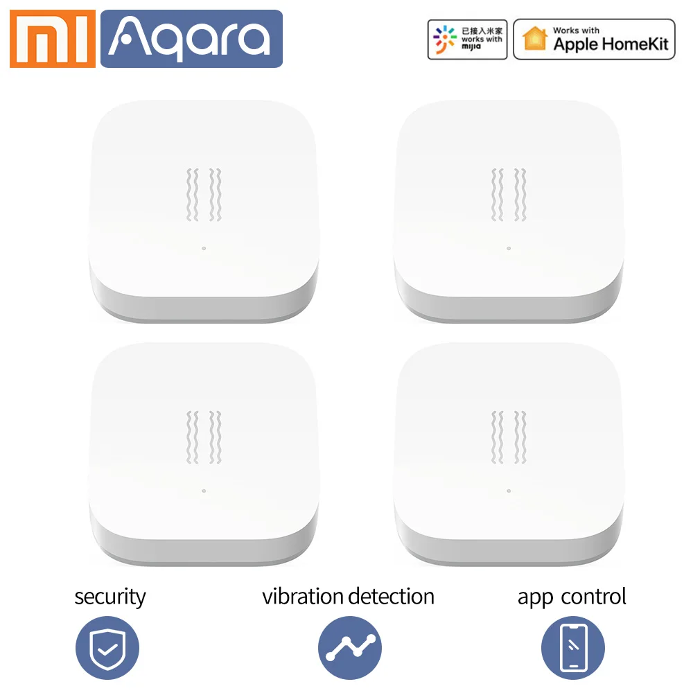 4 PCS Aqara датчик удара умный датчик движения Вибрация Обнаружение сигнализации Монитор Xiaomi Smart homekits датчик ZigBee - Цвет: 4 PCS