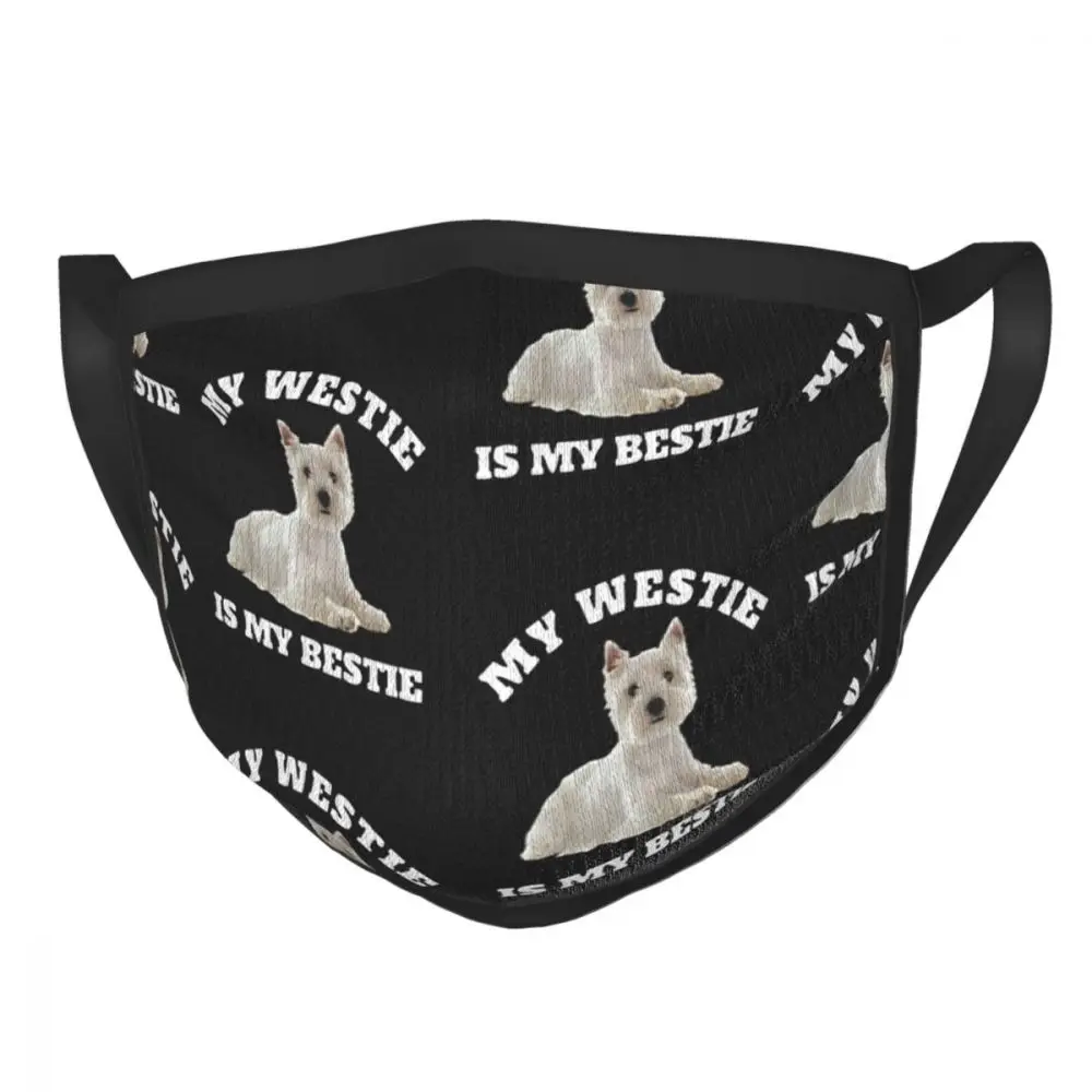 

Westie Bestie West Highland Terrier Reusable Mouth Face Mask Dog Anti Haze Dustproof Mask Protection Respirator Mouth Muffle