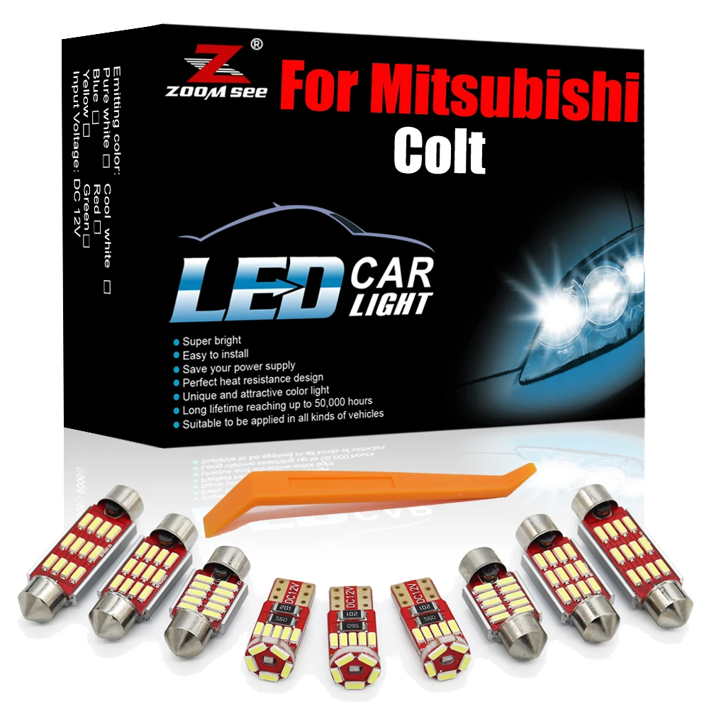 

Much Brighter White Canbus LED Interior Kit 7pcs For Mitsubishi Colt MKVI MK6 VI (2004-2012) Car Dome Map Trunk Boot Lamp Light