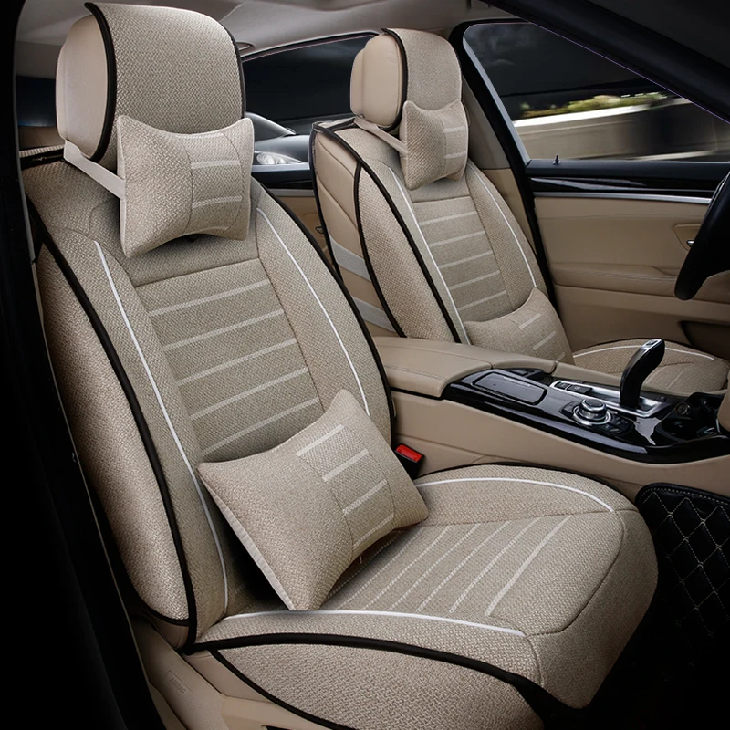 (Передние + задние) высококачественные льняные универсальные чехлы для