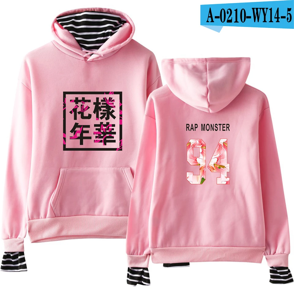 pink Bangtan мальчики JUNG KOOK JIN V пуловер кепка хип хоп Kpop Harajuku одежда поддельные две части толстовки кофты для женщин/мужчин kpop - Цвет: pink
