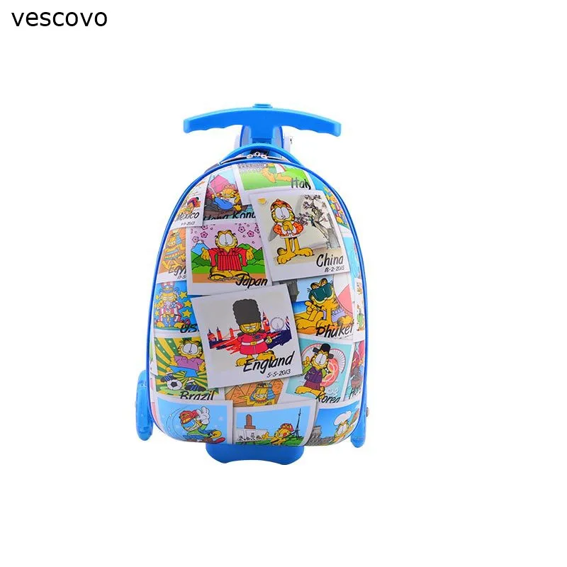 vescovo 16&quot inch child cartoon scooter luggage cute carry on trolley suitcase rolling for kids | Багаж и сумки