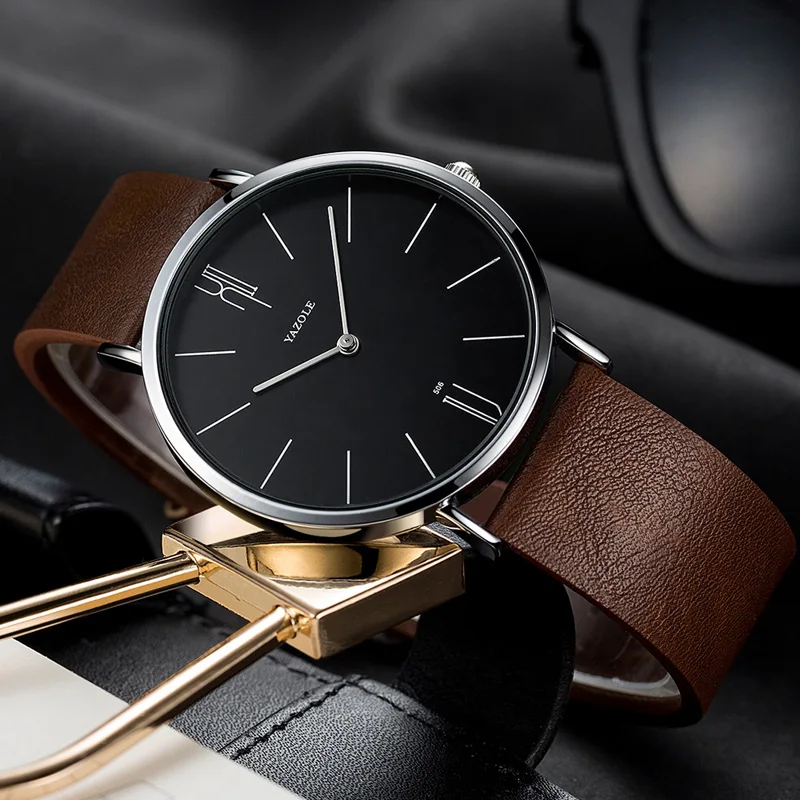Relojes Para Hombre YAZOLE модные мужские часы брендовые роскошные наручные с кожаным
