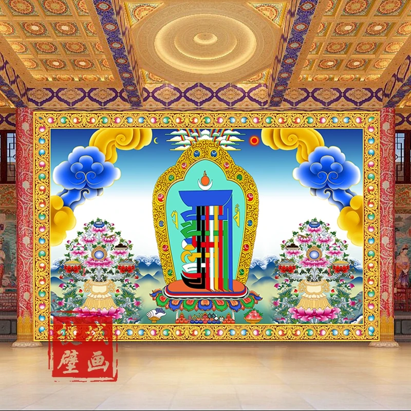 Тибетский фон на стену тханка десять фаз этнический рисунок для гостиной