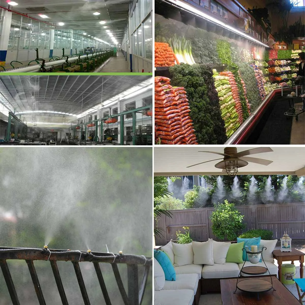 

18M Water Misting Cooling System Outdoor Garden Patio Greenhouse Plants Spray Fog Hose Watering Disinfection Kit Spray Nozzle