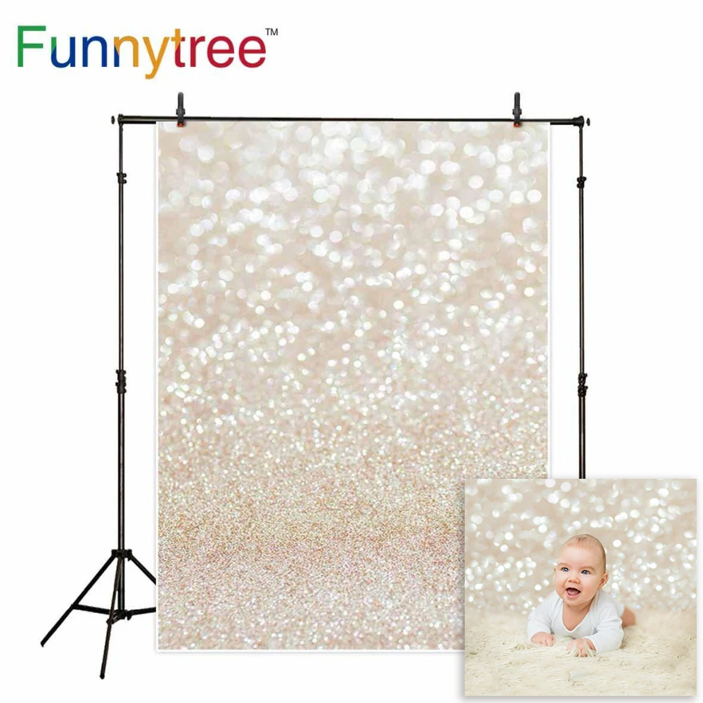 Funnytree фон для фотостудии золотой блеск Рождество абстрактный боке halo baby shoot песок фон фотосессия пляж