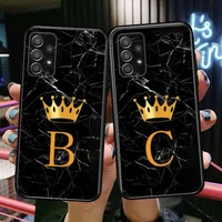 crown and english letters phone case hull for samsung galaxy a70 a50 a51 a71 a52 a40 a30 a31 a90 a20e 5g a20s black shell art ce