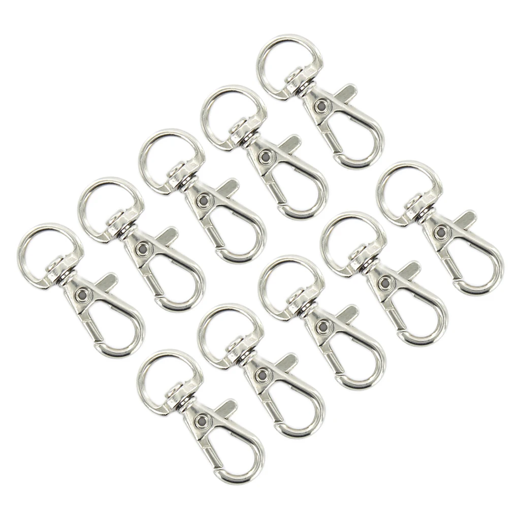

Pack Of 10 Lobster Clasps Swivel Clips Snap Hooks Bag Key Ring Charms Findings