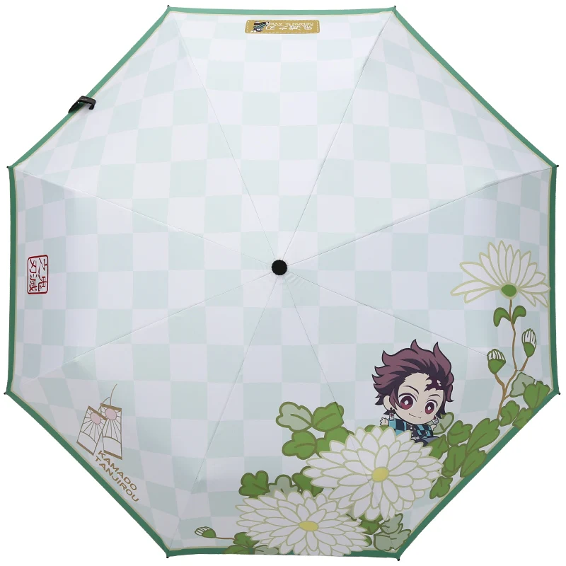 

Anime Fold Umbrella Demon Slayer Kimetsu No Yaiba Agatsuma Zenitsu Fashion Student Parasol Rain Sunny Umbrella Cosplay Gift