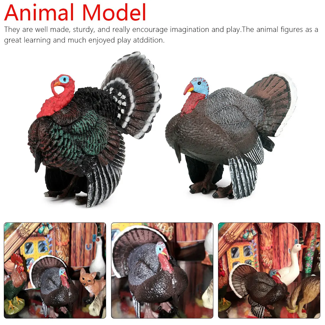 Индейка модель игрушки Реалистичные индейки фигурки моделирование индейки фигурки животных диких животных модель для DIY проектов